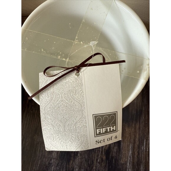 222 FIFTH PUMPKIN VINE APPETIZER DESSERT BOWLS SET OF 4 THANKSGIVING FALL LEAF - Picture 2 of 4